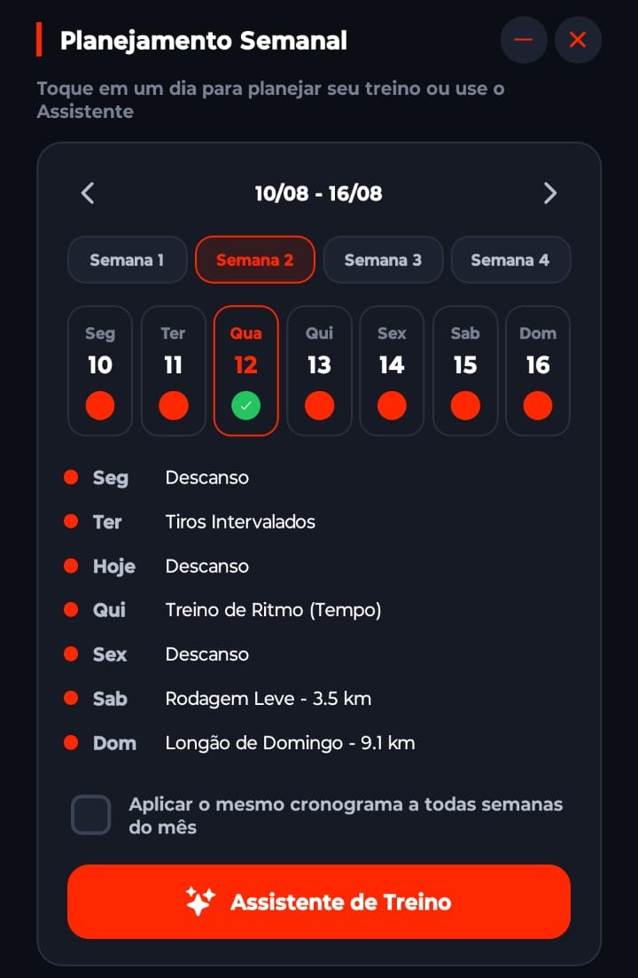 Treino adaptativo por IA sugerindo faixas de pace